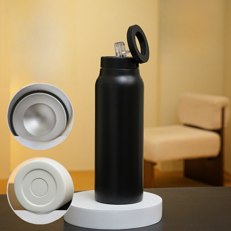 Botella de agua con aislamiento magnético con soporte para teléfono