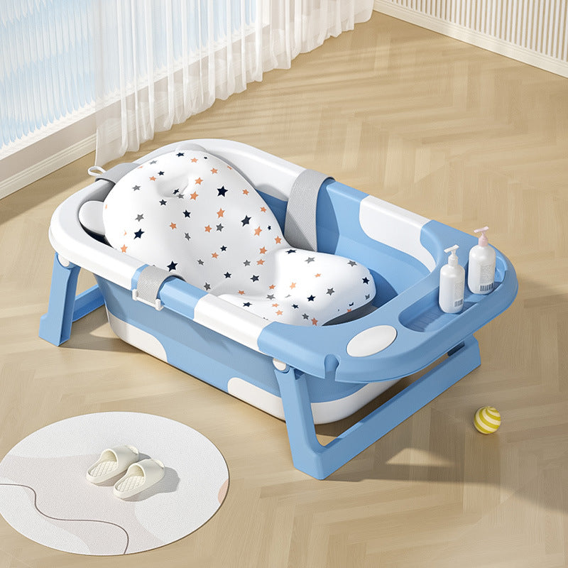 Bañera para bebés recién nacidos con sensor de temperatura y diseño plegable