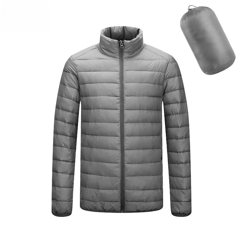 Chaqueta acolchada de algodón con cuello alto y capucha para hombre