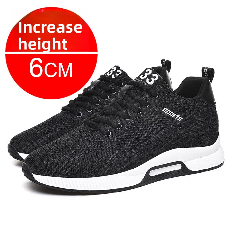Zapatos deportivos casuales de malla transpirable que aumentan la altura