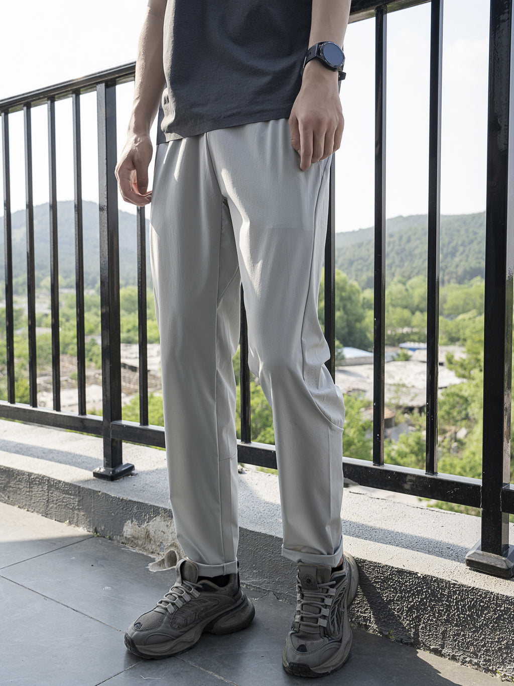 Pantalones casuales elásticos funcionales de sensación de hielo