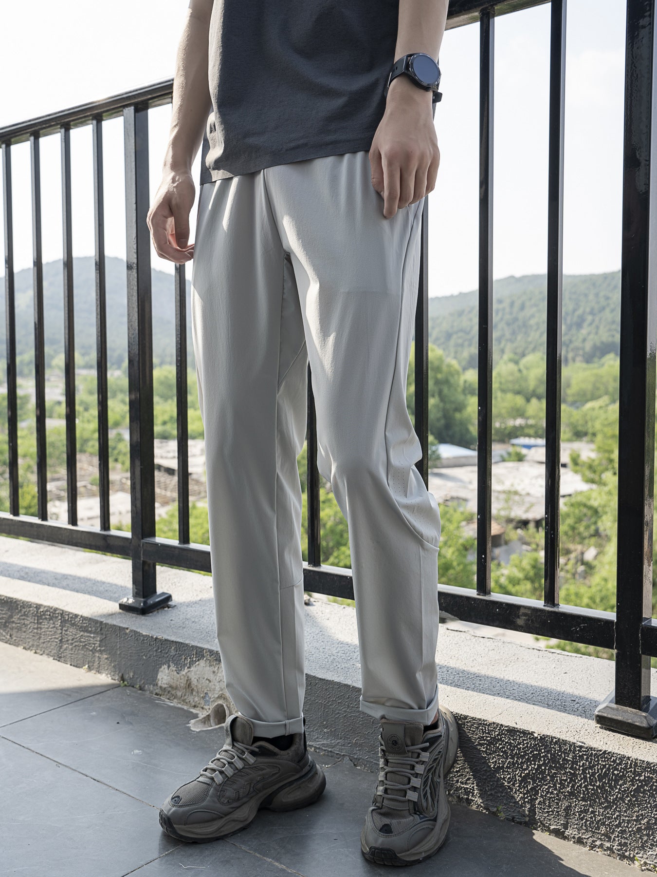 Pantalones casuales elásticos funcionales de sensación de hielo