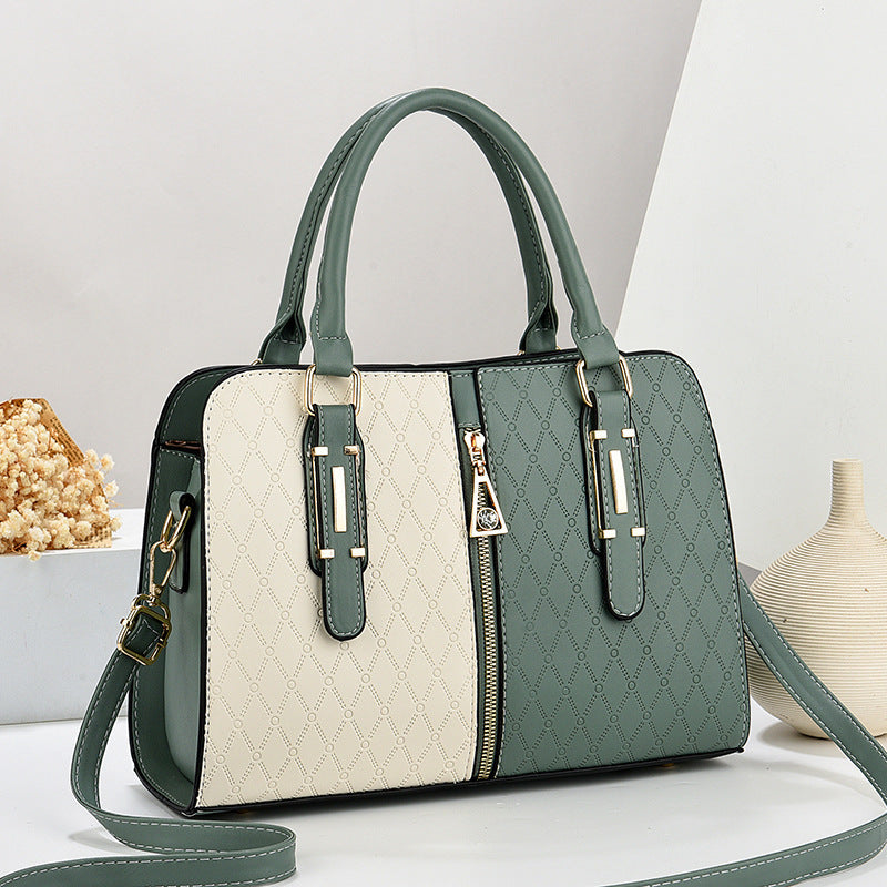 Bolso de mano grande para mujer con bloques de color