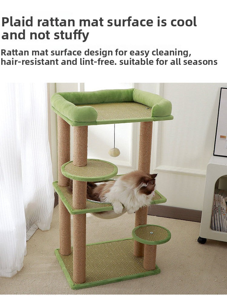 Cama de gato de doble capa y marco de escalada