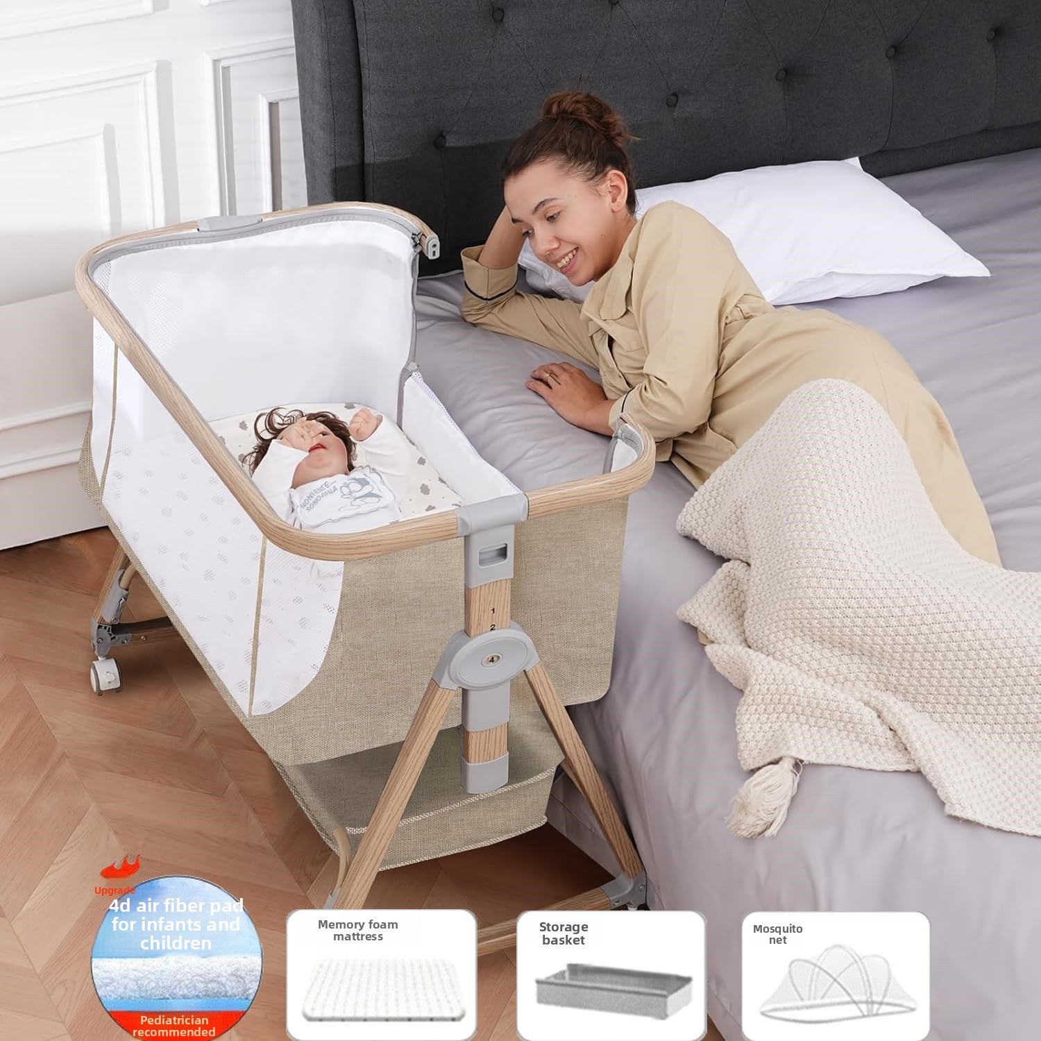 Cuna portátil multifuncional para bebés