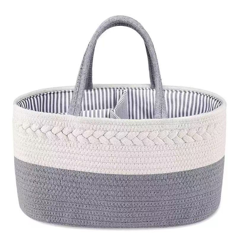 Handwoven Storage Basket with Removable Compartments
