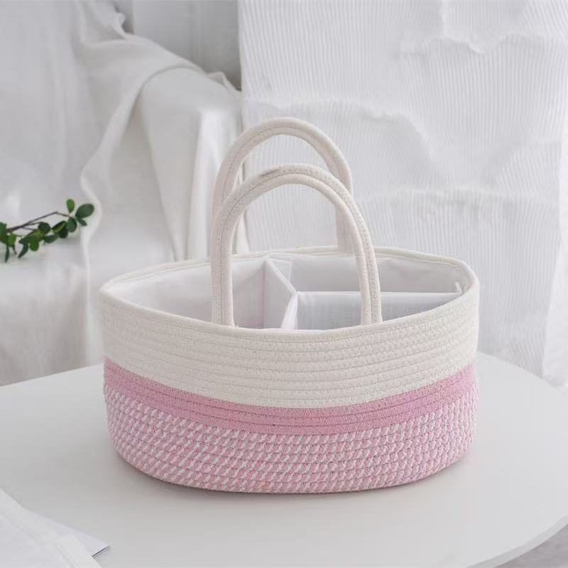 Handwoven Storage Basket with Removable Compartments