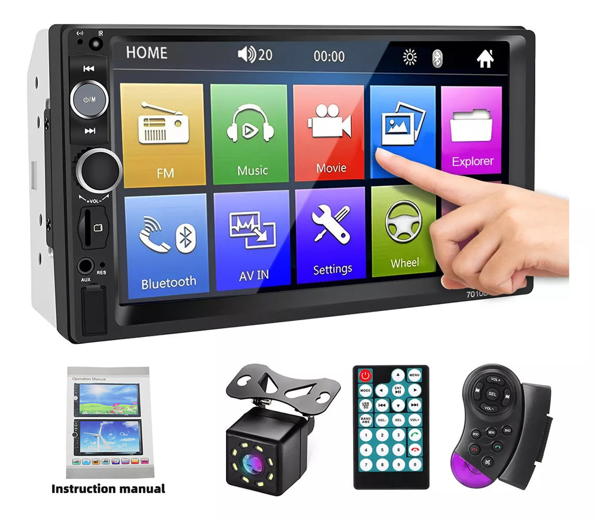 Reproductor de audio Bluetooth para coche con pantalla HD