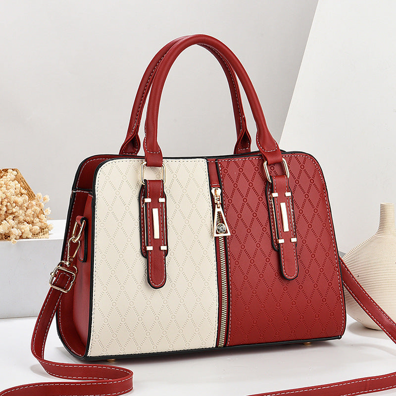 Bolso de mano grande para mujer con bloques de color