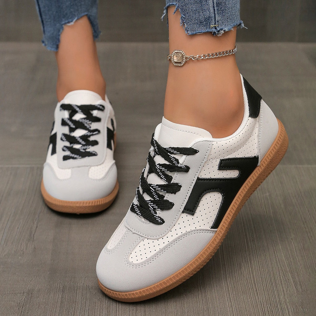 Zapatos deportivos planos retro para mujer