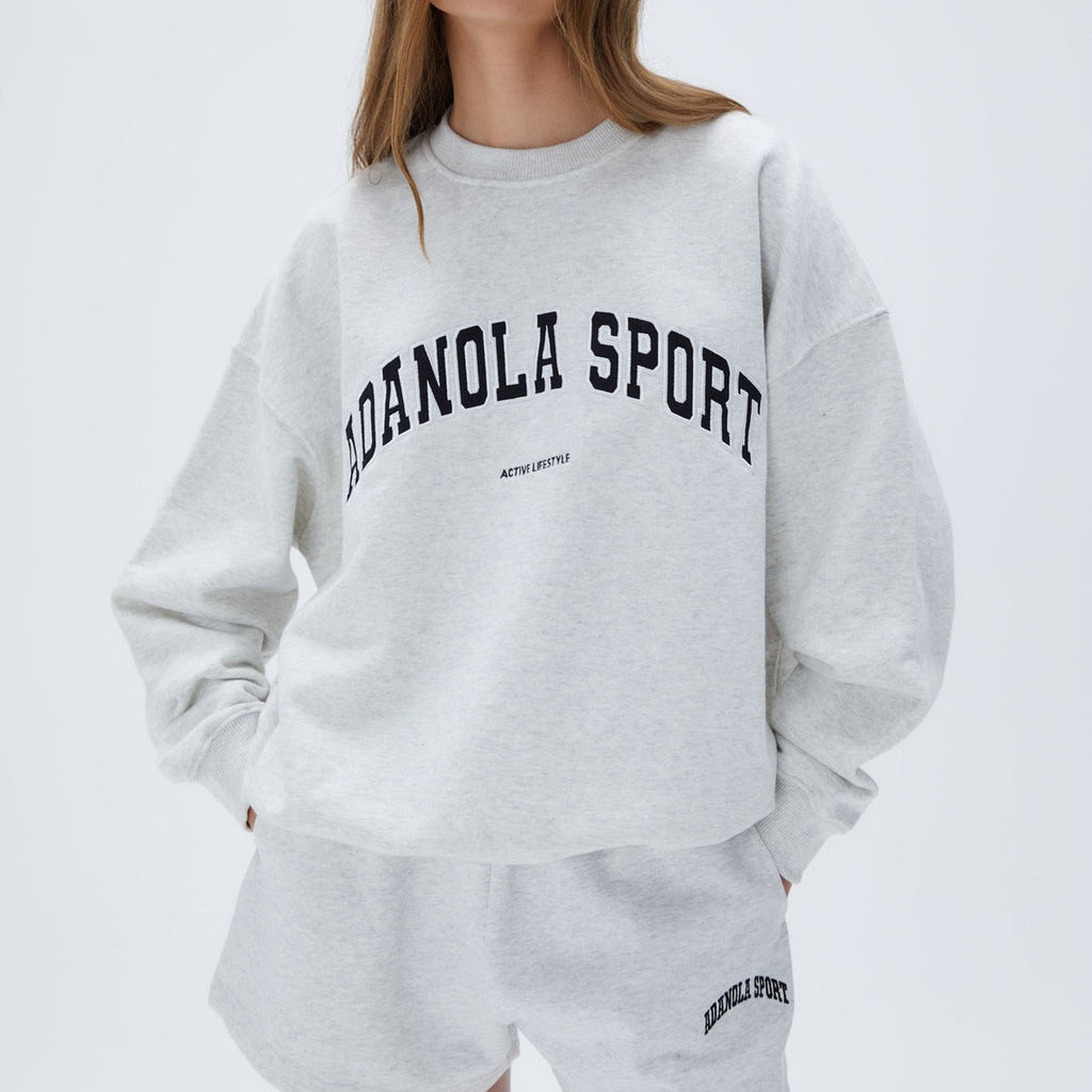 Sudadera casual bordada con letras para mujer