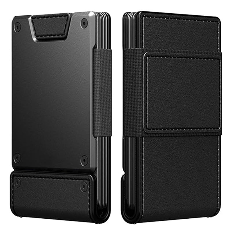 Cartera de tarjetas de cuero genuino ultrafina