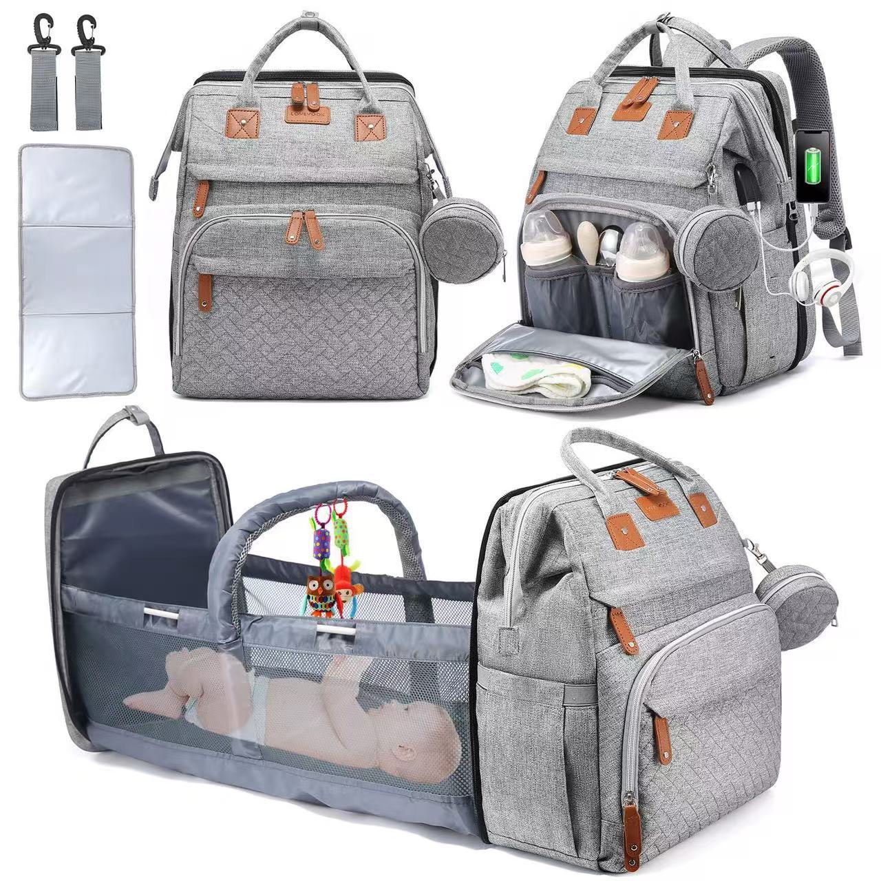 Mochila plegable para cama de bebé con gran capacidad