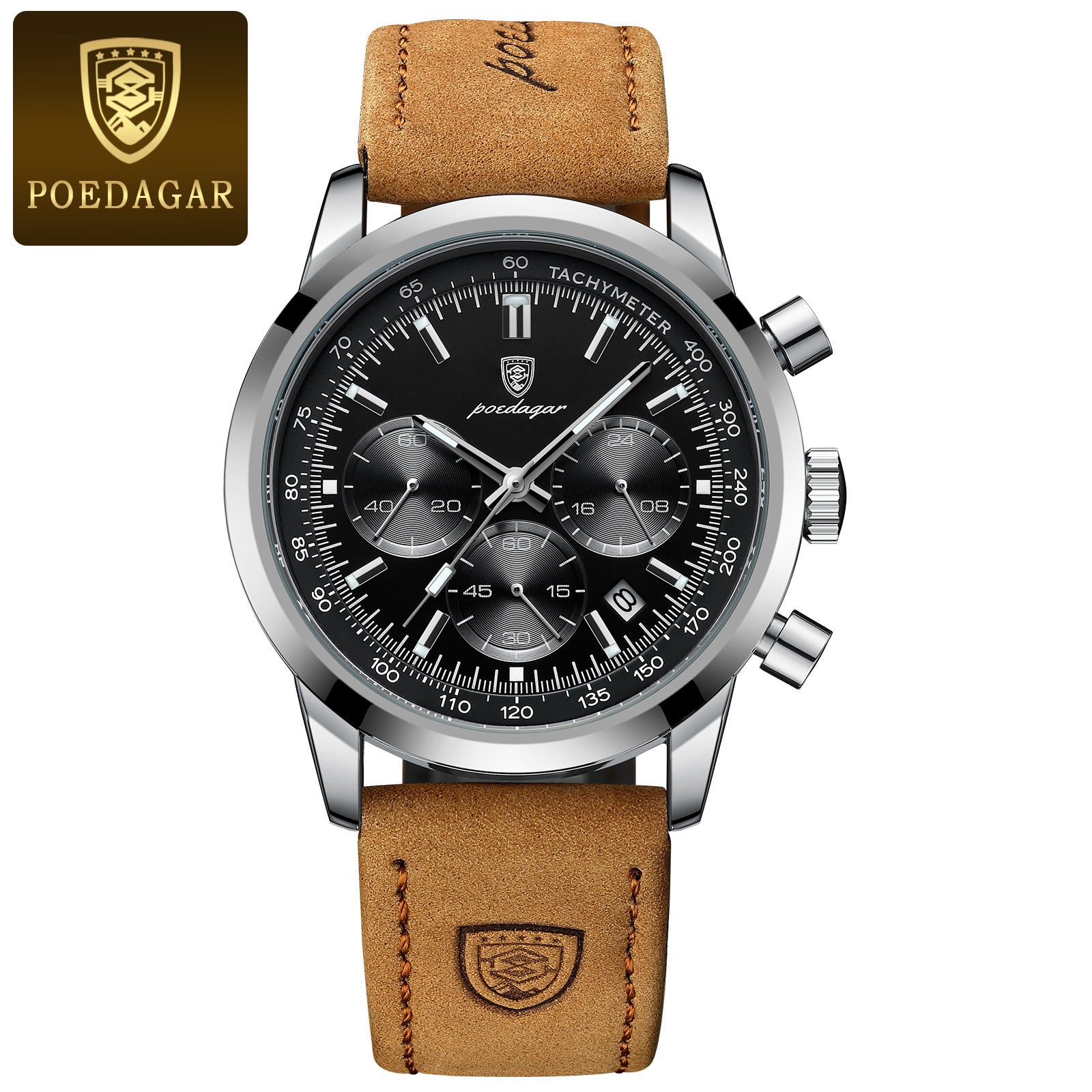 Reloj de cuarzo para hombre con correa de cuero