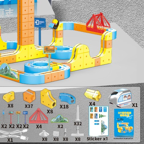 Juego de juguetes de tren educativo magnético