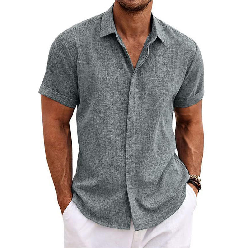 Camisa de manga corta de lino para hombre