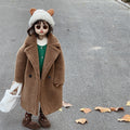 Abrigo de invierno de mezcla de lana de peluche para niños