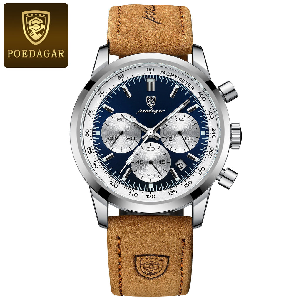 Reloj de cuarzo para hombre con correa de cuero