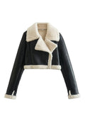 Chaqueta de moto corta para mujer