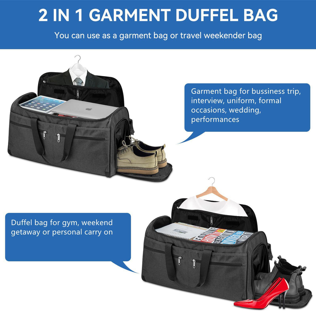Travel Garment Bag with Shoe Compartment