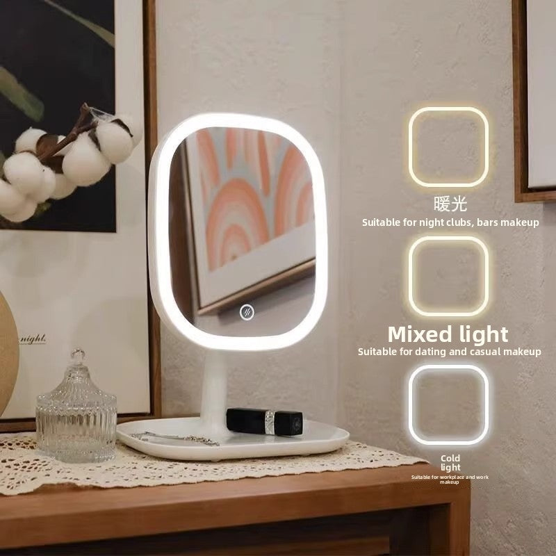 Espejo de maquillaje inteligente con luces LED