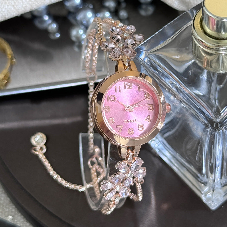 Reloj de pulsera extraíble de flor de diamante