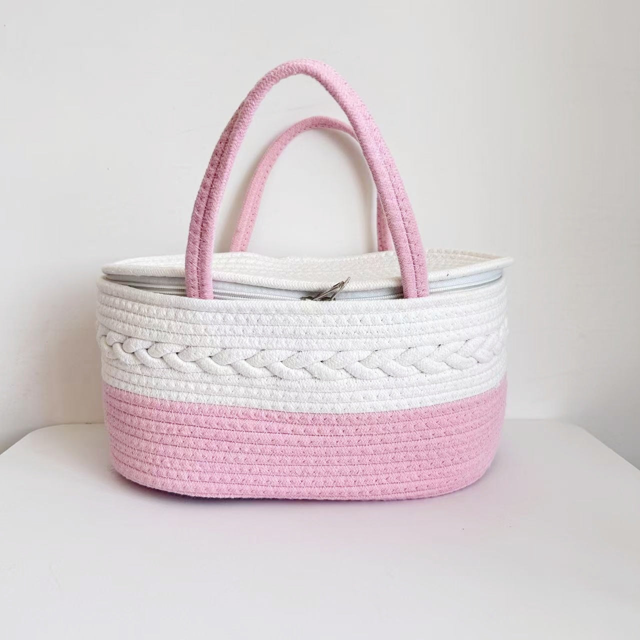 Handwoven Storage Basket with Removable Compartments