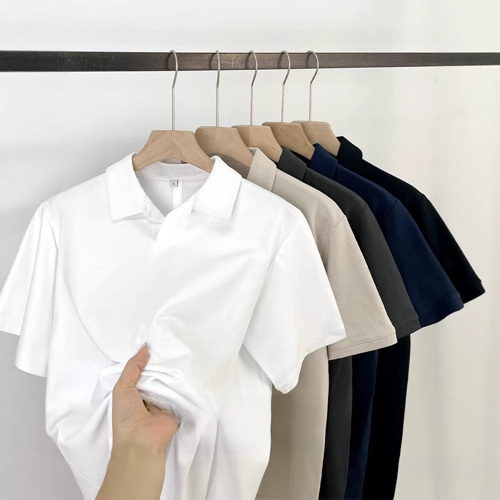Polo de manga corta de mezcla de algodón para hombre