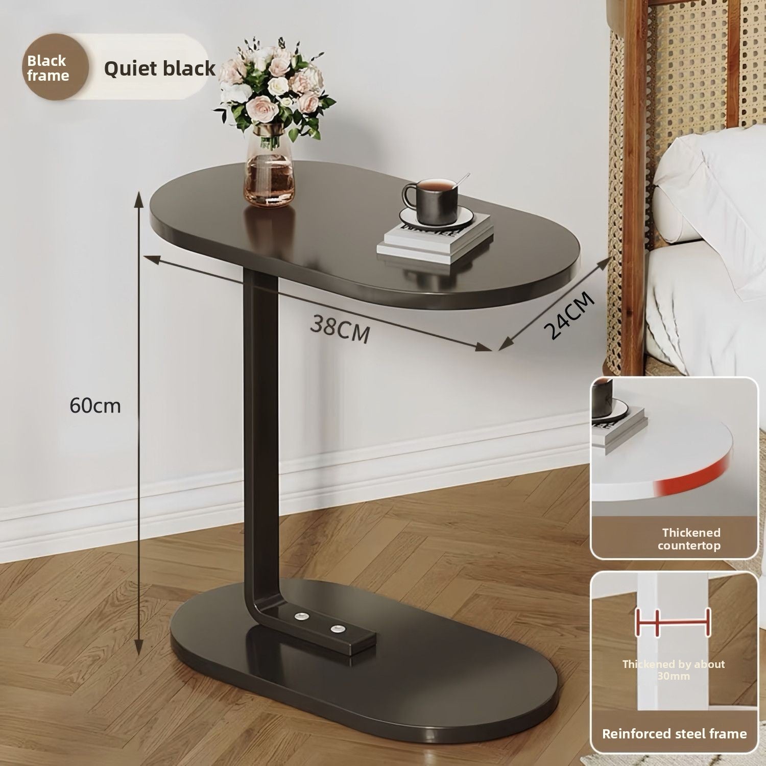 Mesa auxiliar de sofá de altura ajustable