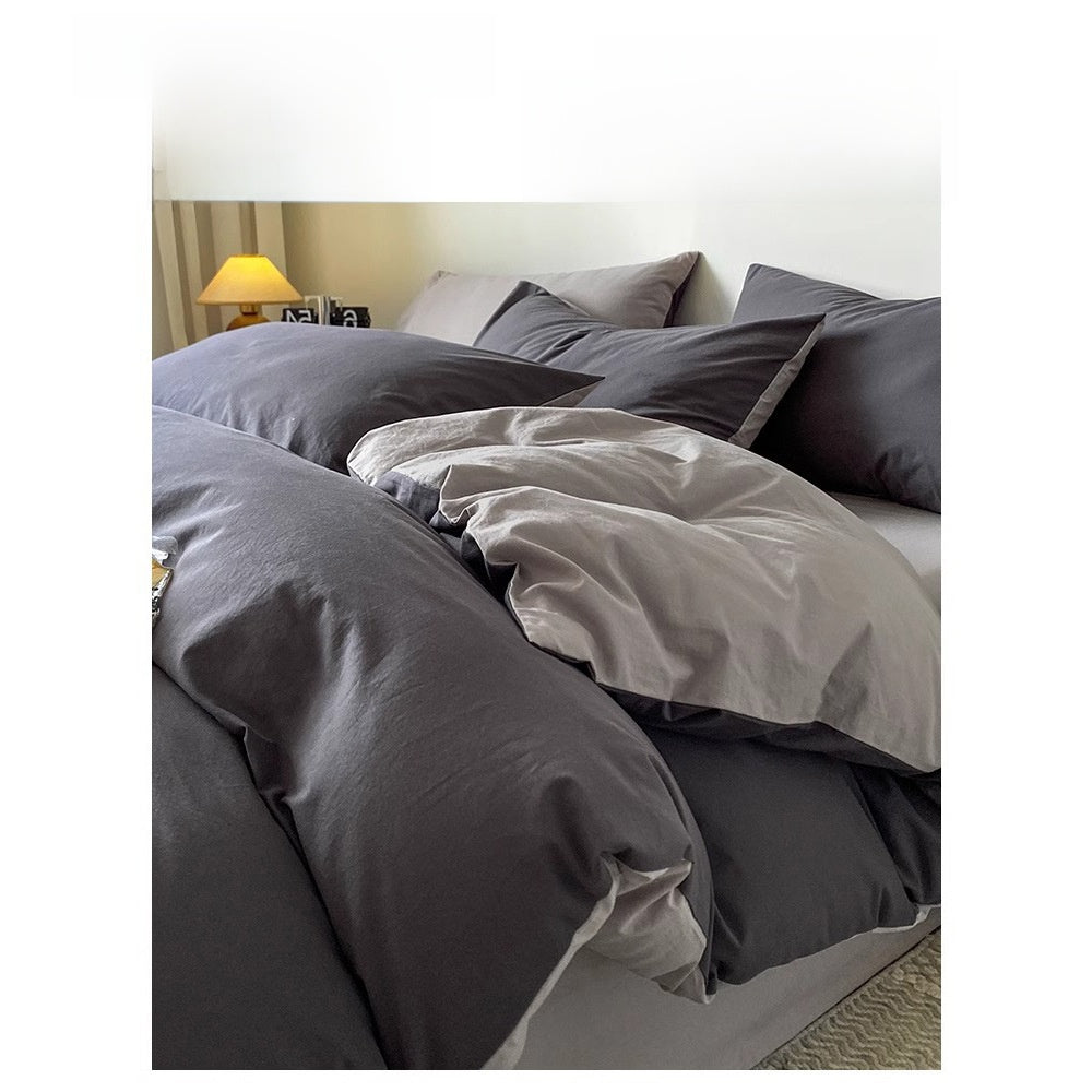 Juego de cama de algodón de cuatro piezas