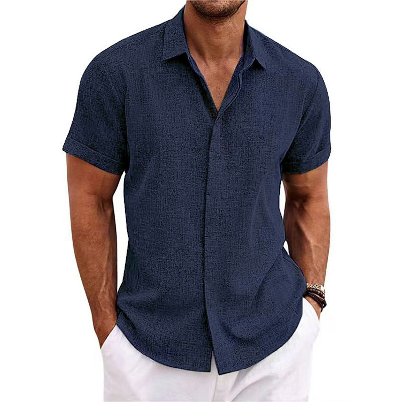 Camisa de manga corta de lino para hombre