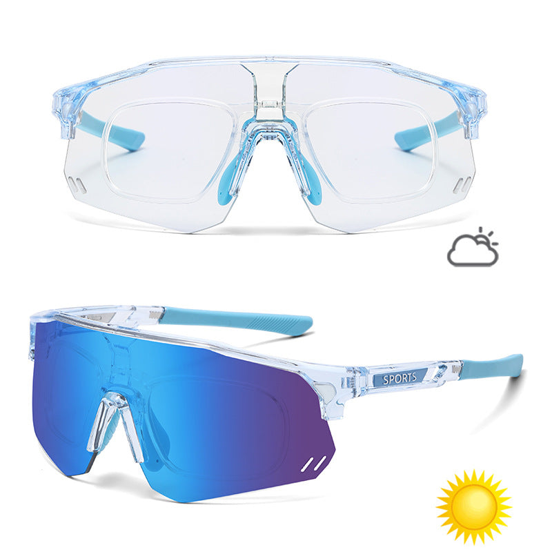 Gafas de sol deportivas que cambian de color para ciclismo y carrera