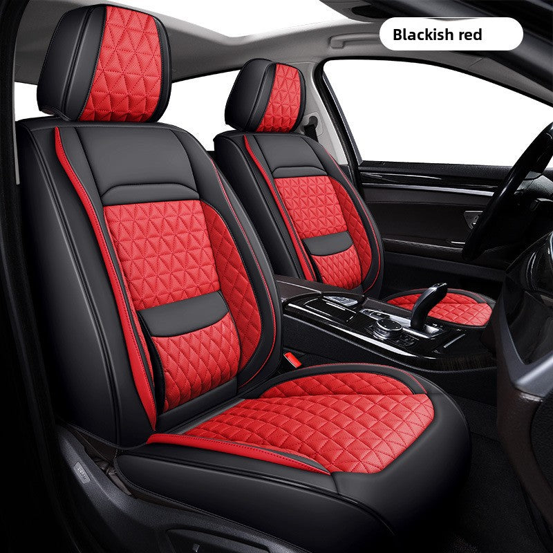Funda de cuero para asiento de coche con soporte lumbar