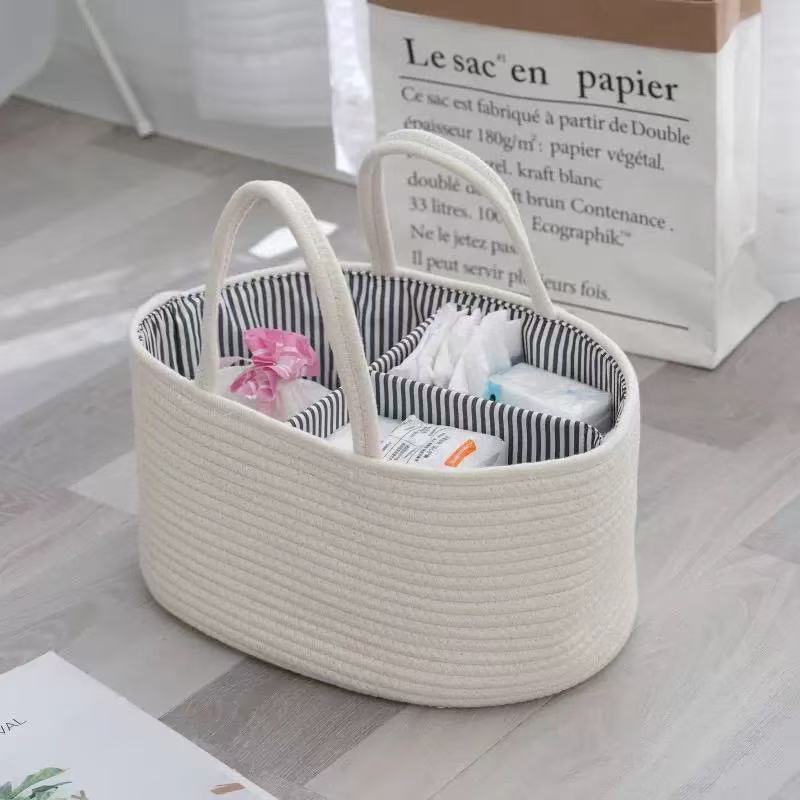 Handwoven Storage Basket with Removable Compartments