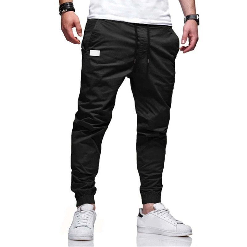 Mens Solid Color Casual Trousers