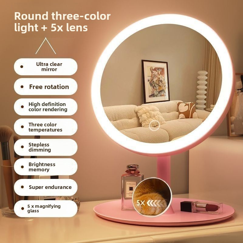 Espejo de maquillaje inteligente con luces LED