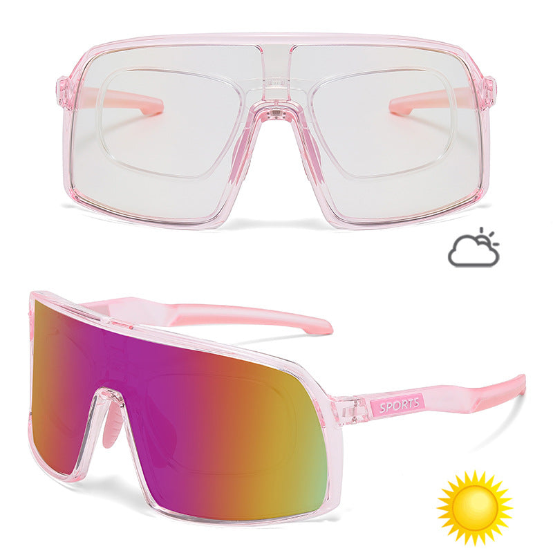 Gafas de sol deportivas que cambian de color para ciclismo y carrera