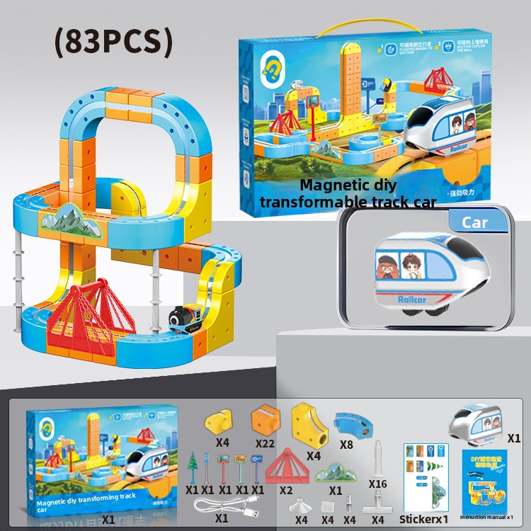 Juego de juguetes de tren educativo magnético