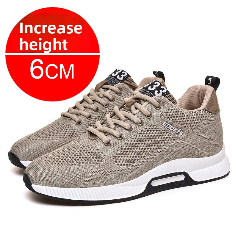 Zapatos deportivos casuales de malla transpirable que aumentan la altura
