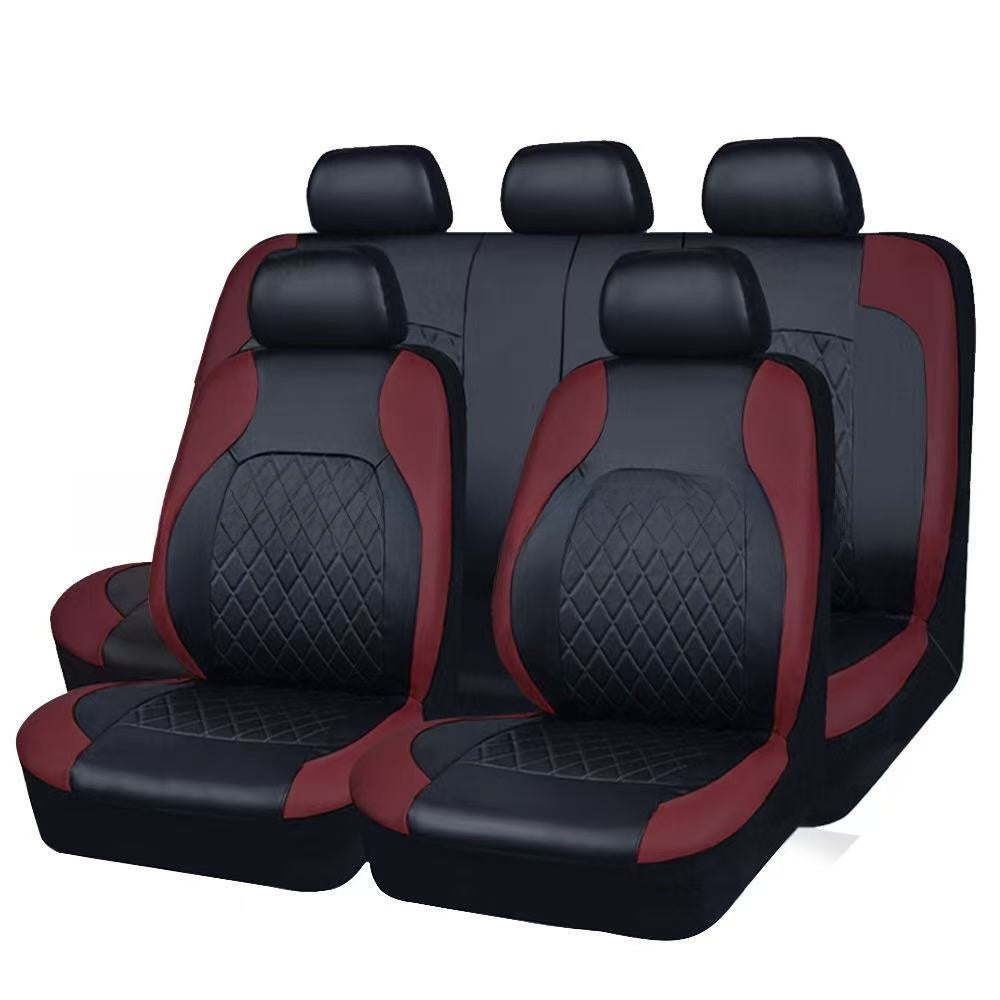 Funda de asiento de coche de cuero PU acolchado de diamante universal