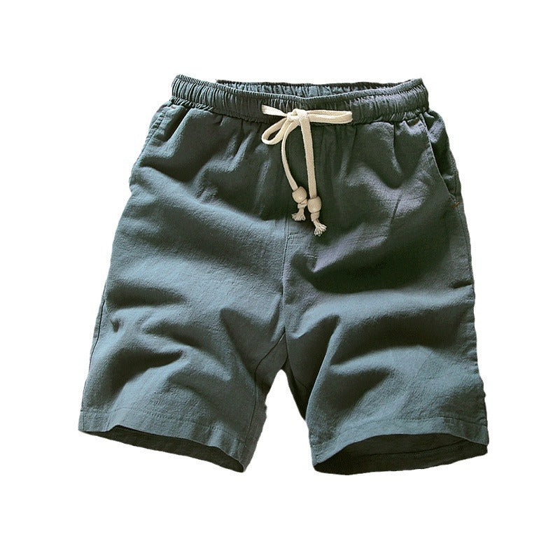 Cotton Linen Shorts with Beaded Design