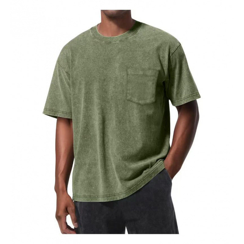 Camiseta de algodón de gran tamaño lavado vintage