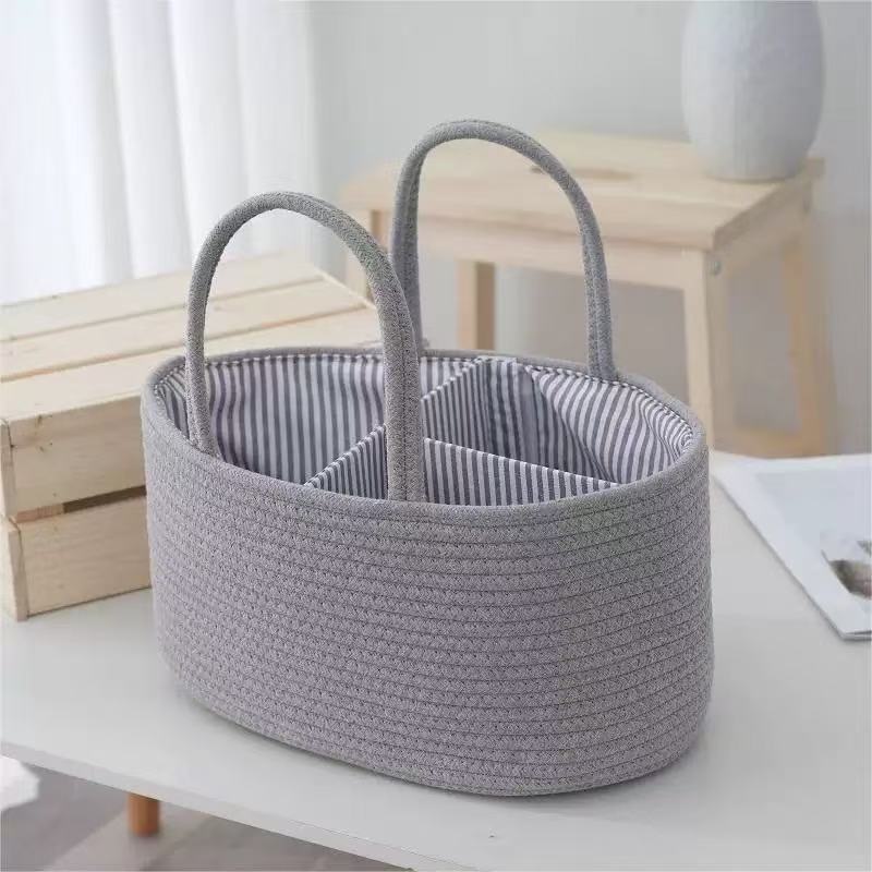 Handwoven Storage Basket with Removable Compartments