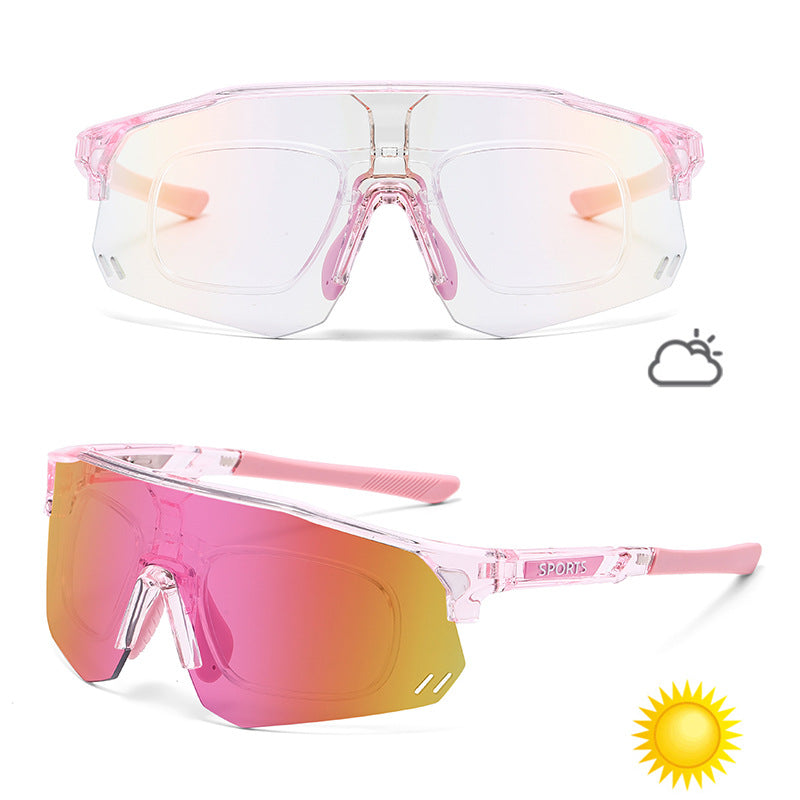 Gafas de sol deportivas que cambian de color para ciclismo y carrera