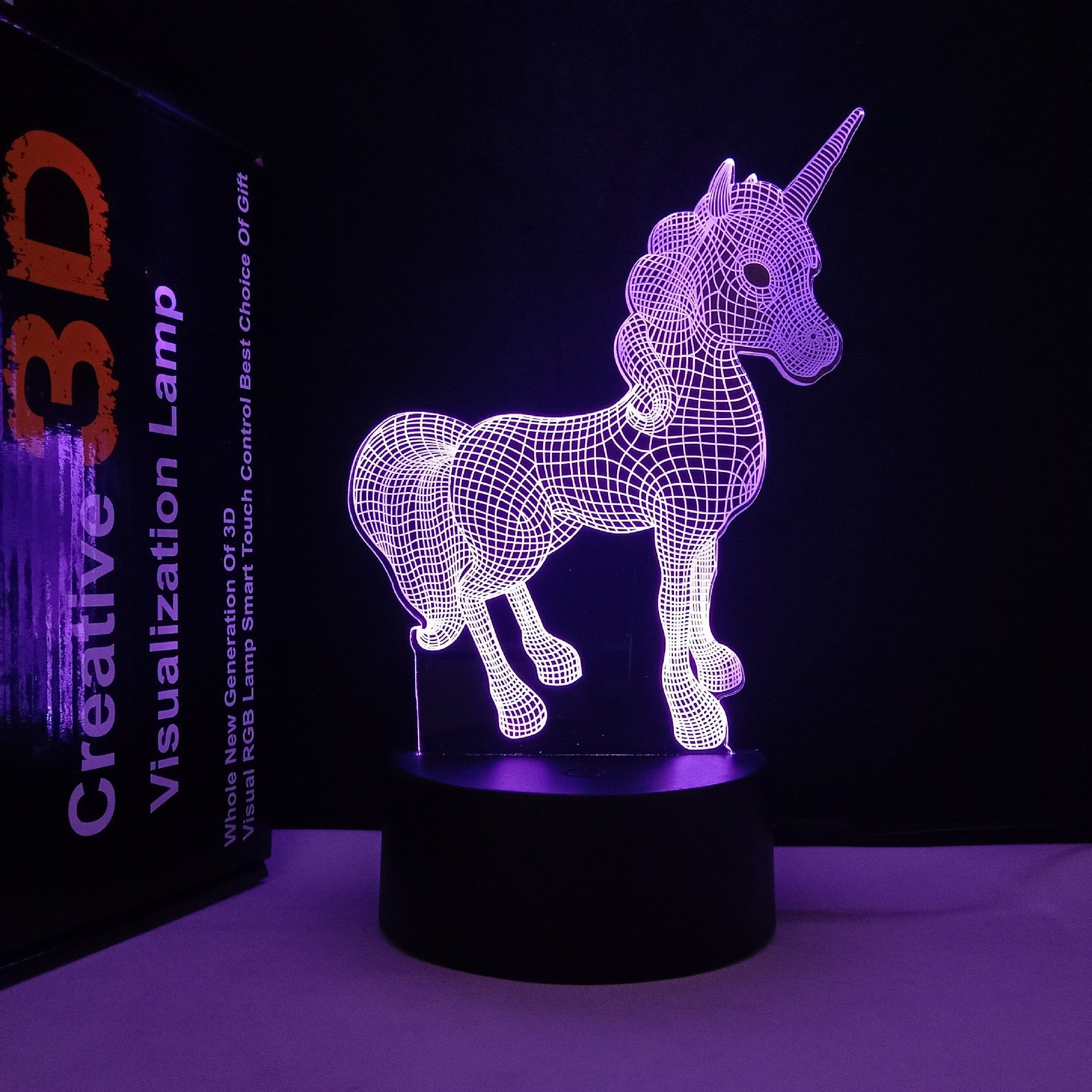 Luz nocturna 3D Horse USB que cambia de color Control remoto Lámpara decorativa para habitación de niños
