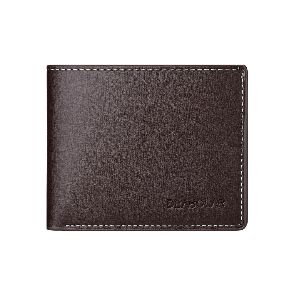 Cartera de cuero PU plegable para hombre