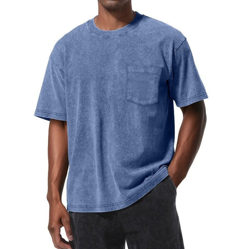 Camiseta de algodón de gran tamaño lavado vintage
