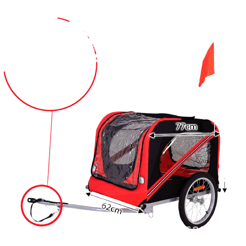 Remolque plegable para mascotas en bicicleta para viajes al aire libre