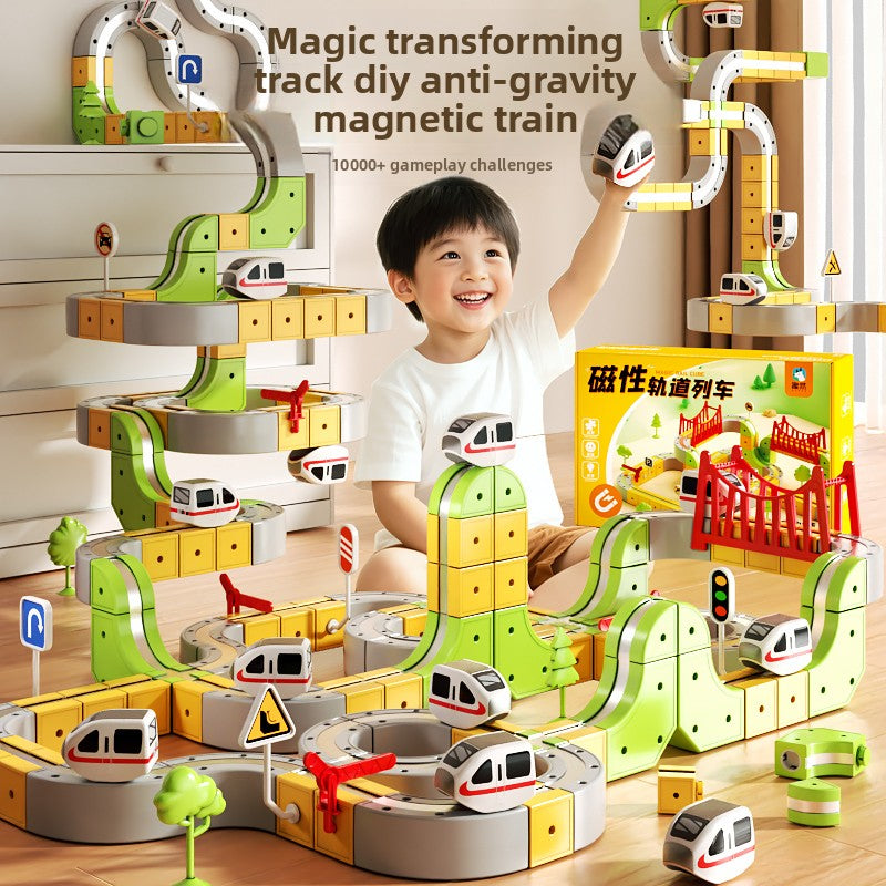 Juego de juguetes de tren educativo magnético