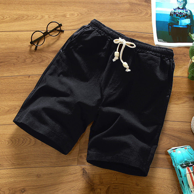 Cotton Linen Shorts with Beaded Design